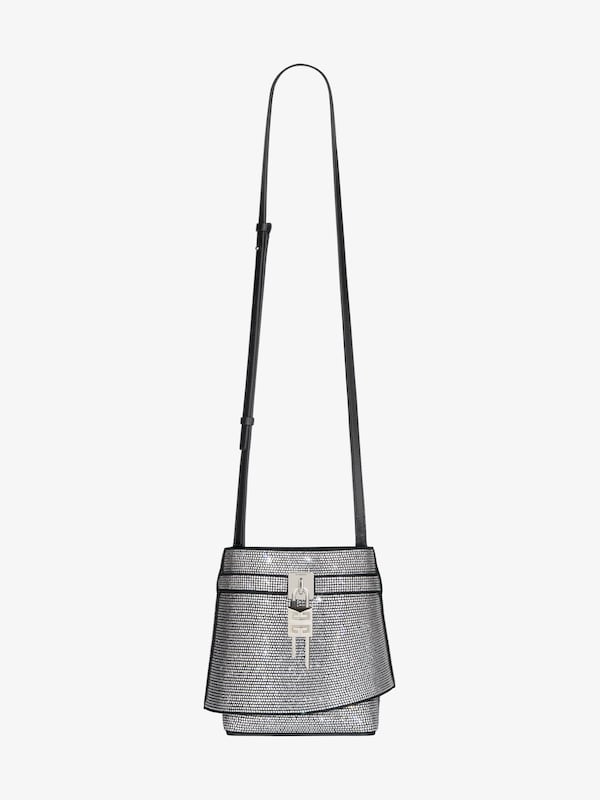 Givenchy Shark Lock Bucket Bag In Leather With Strass