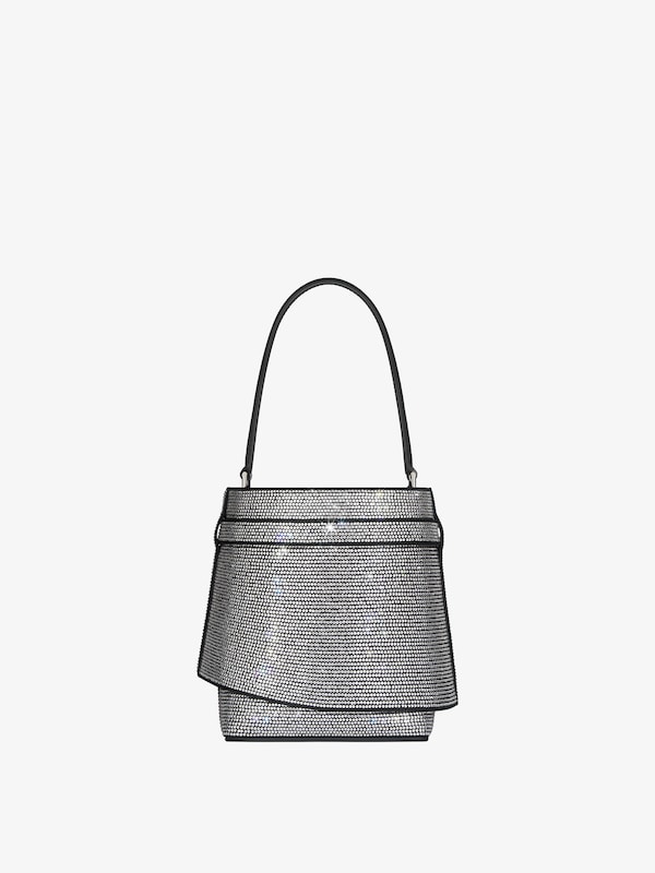 Givenchy Shark Lock Bucket Bag In Leather With Strass