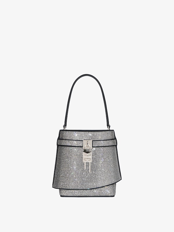 Givenchy Shark Lock bucket bag in leather with strass