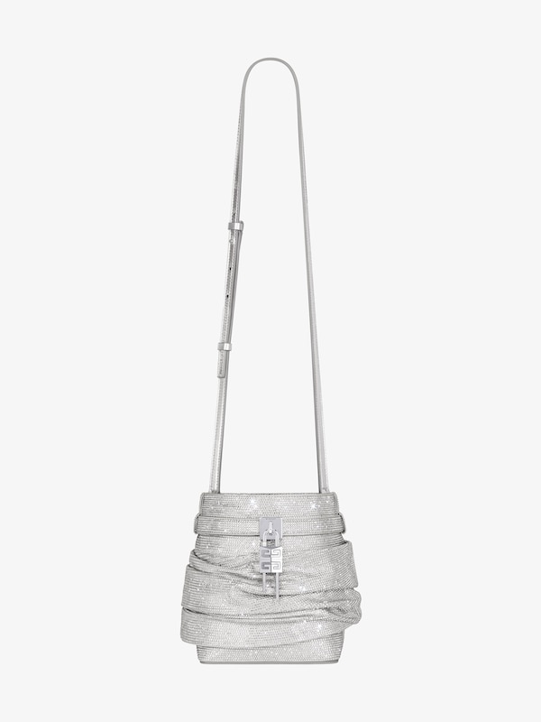 Givenchy Shark Lock Bucket Bag In Satin With Strass