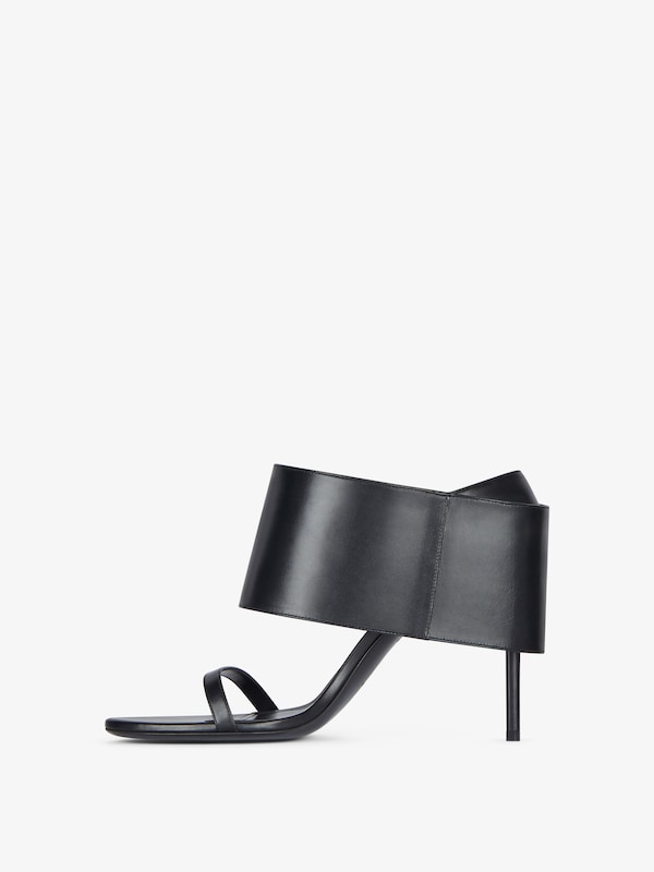 Givenchy Shark Lock Heart Heeled Sandals In Leather