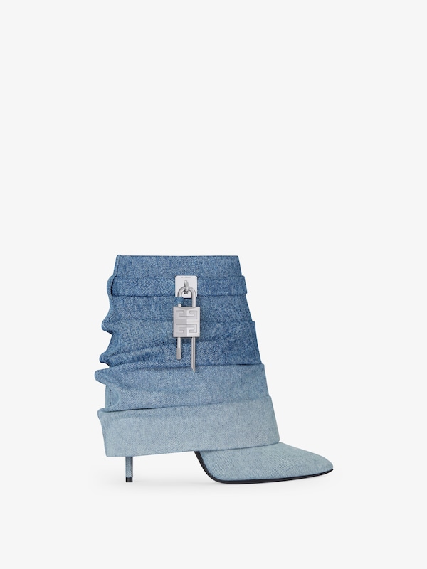 Givenchy Shark Lock Stiletto ankle boots in gradient denim