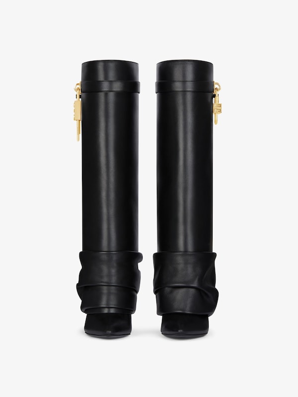 Givenchy Shark Lock Stiletto Boots In Nappa Leather