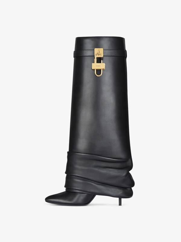 Givenchy Shark Lock Stiletto Boots In Nappa Leather
