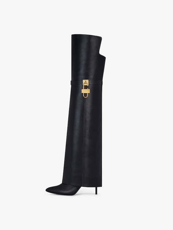 Givenchy Shark Lock Stiletto Over-the-knee Boots In Leather