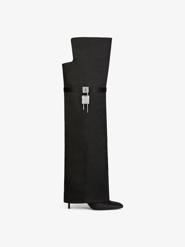 Givenchy Shark Lock Stiletto over-the-knee boots in satin