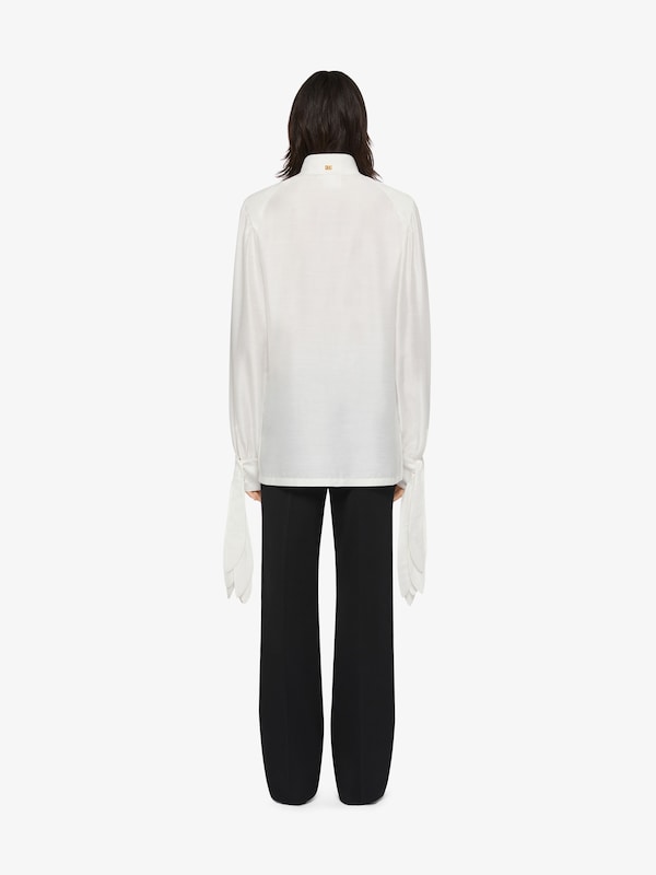 Givenchy Shirt In Silk Blend With Lavalliere And HG Embroidery