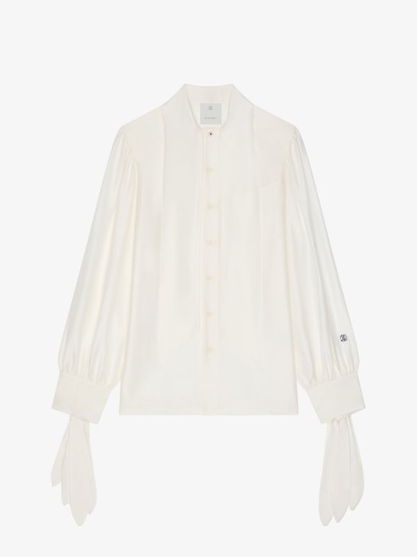 Givenchy Shirt In Silk Blend With Lavalliere And HG Embroidery