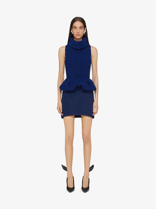 Givenchy Sleeveless fit peplum sweater in waffle wool