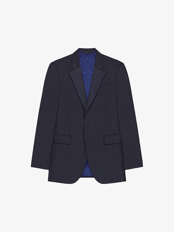Givenchy Slim Fit Jacket In Monogram 72 Wool And Silk