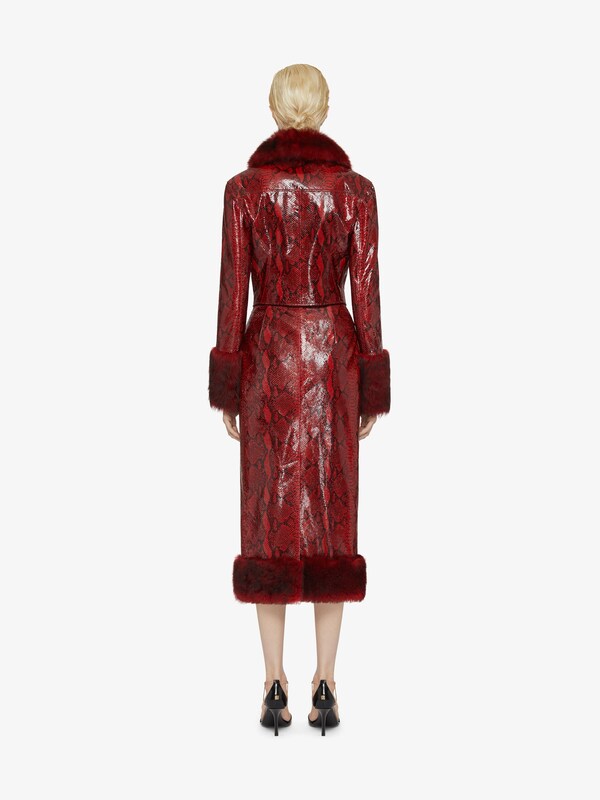 Givenchy Slim Fit Jacket In Python Print Leather And Fur