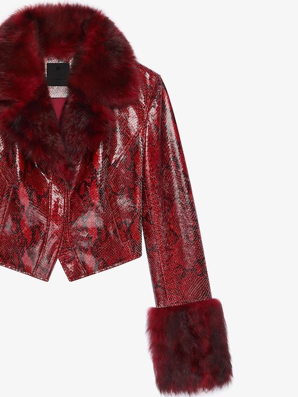 Givenchy Slim Fit Jacket In Python Print Leather And Fur