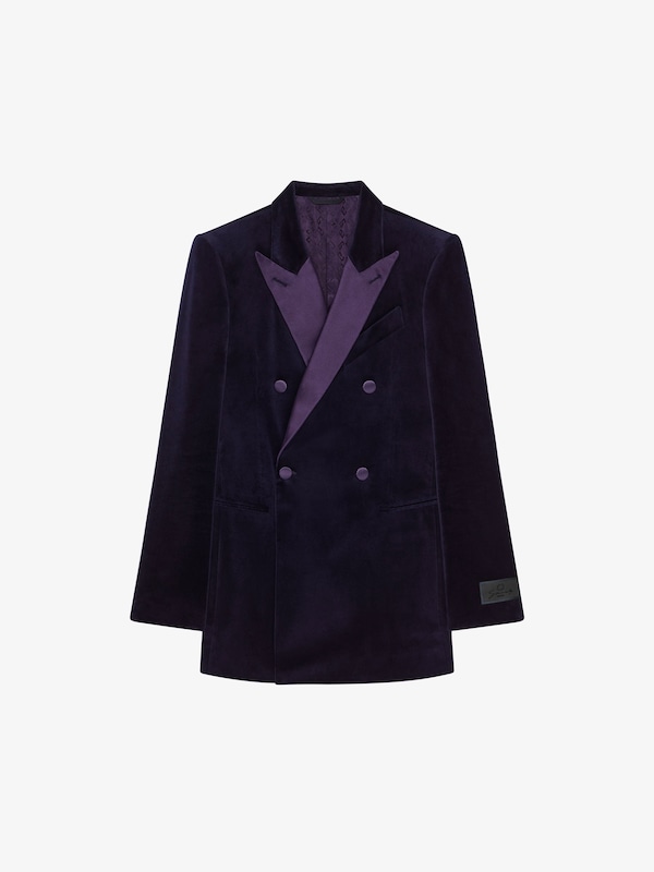 Givenchy Slim Fit Jacket In Velvet With Satin Collar