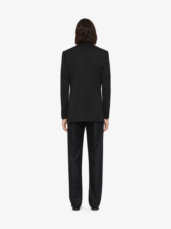 Givenchy Slim Fit Jacket In Wool With Monogram 72 Jacquard Collar