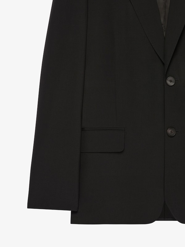Givenchy Slim Fit Jacket In Wool With Stitching Details