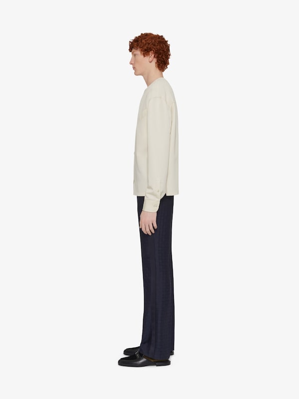 Givenchy Slim Fit Pants In Monogram 72 Wool And Silk
