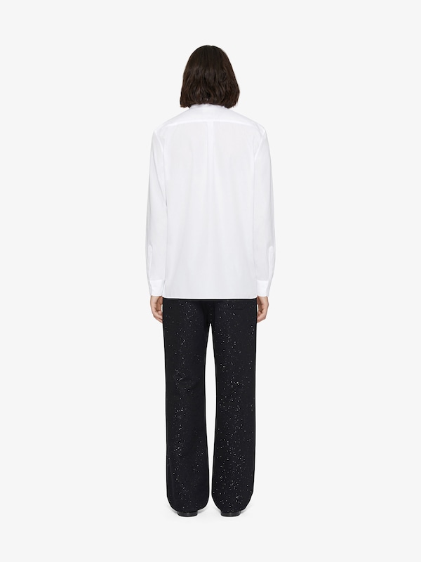 Givenchy Slim Fit Shirt In Cotton And Crystals With Plastron
