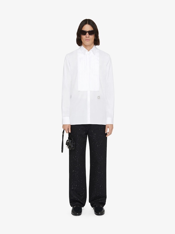 Givenchy Slim fit shirt in cotton and crystals with plastron