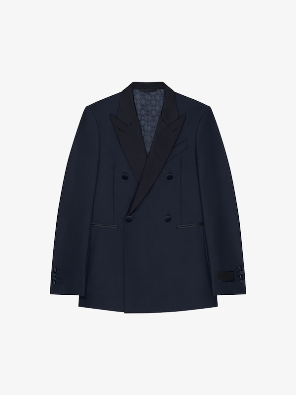 Givenchy Slim Fit Suit-jacket In Wool With Satin Collar