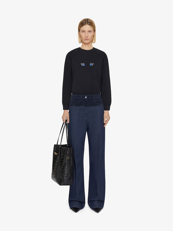 Givenchy Slim fit sweatshirt in fleece with cat eye embroidery