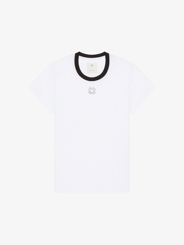 Givenchy Slim Fit T-shirt In Cotton And Crystals Monogram 72