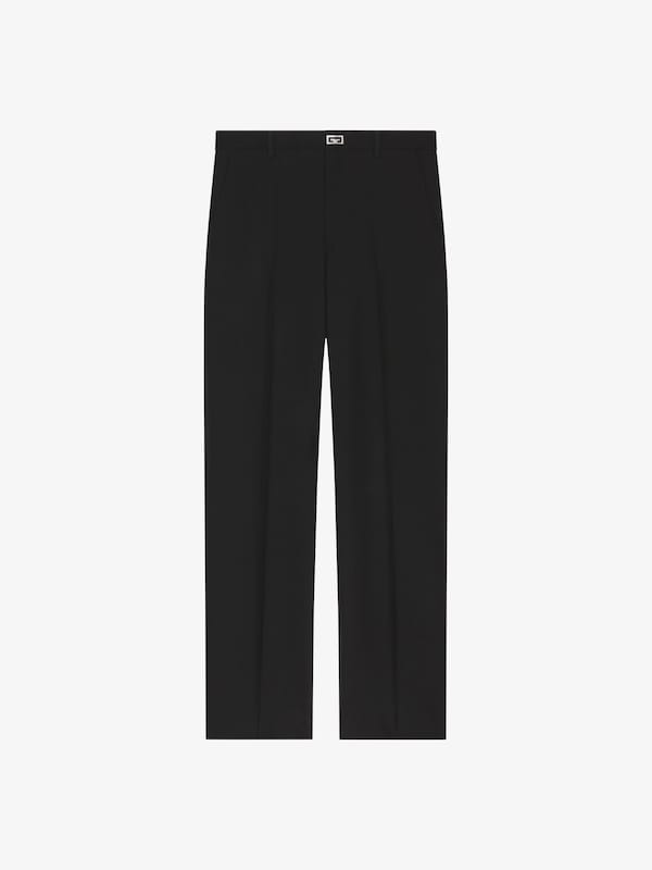 Givenchy Slim Fit Tailored Pants In Wool With 2G Clip