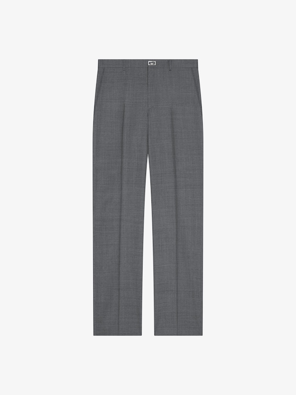 Givenchy Slim Fit Tailored Pants In Wool With 2G Clip