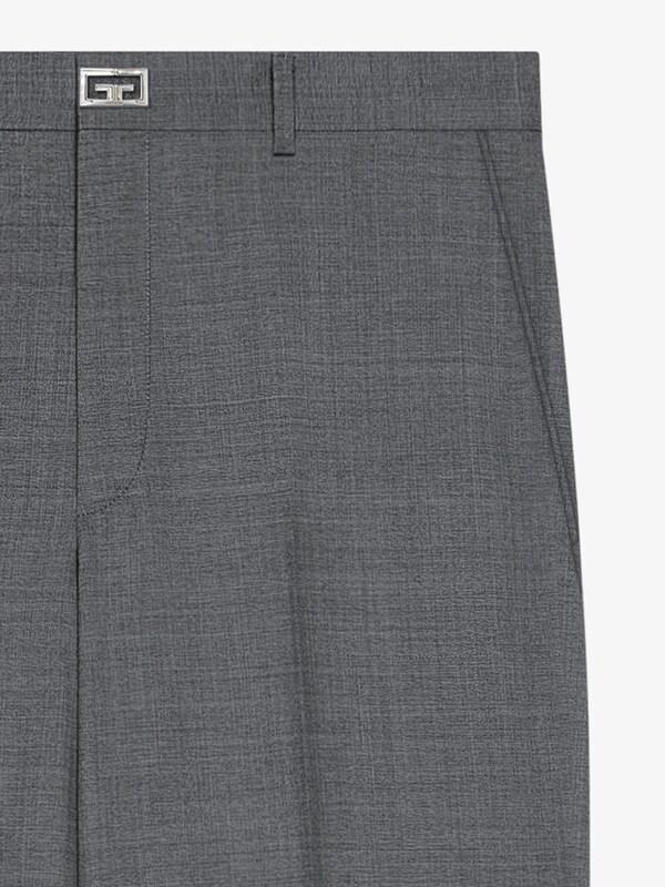 Givenchy Slim Fit Tailored Pants In Wool With 2G Clip