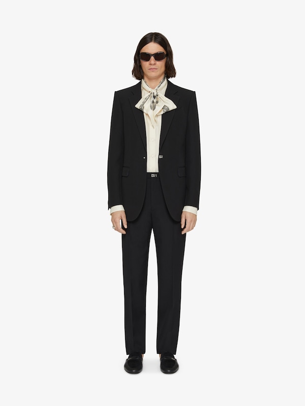 Givenchy Slim fit tailored pants in wool with 2G clip