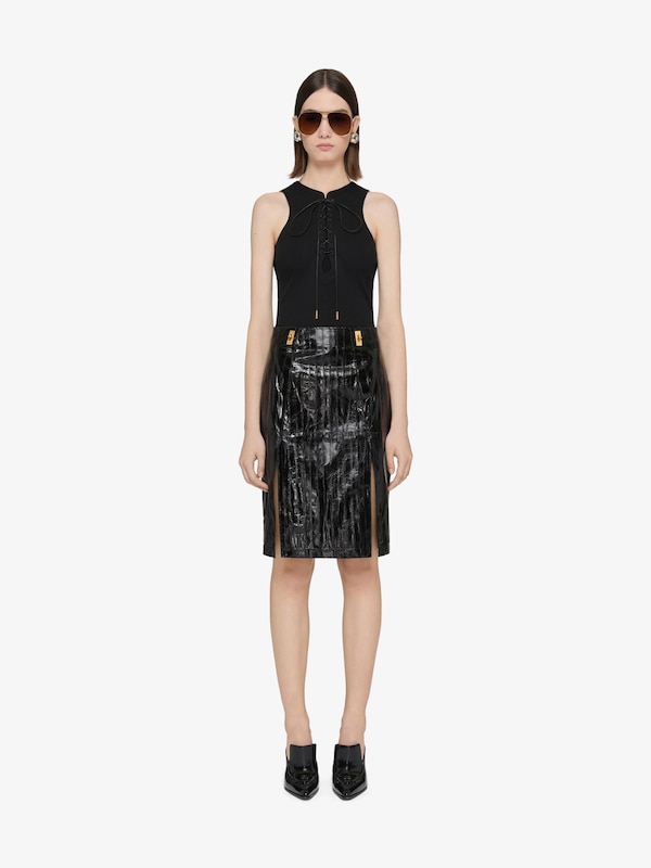 Givenchy Slim fit tank top in cotton with laces and 4G detail