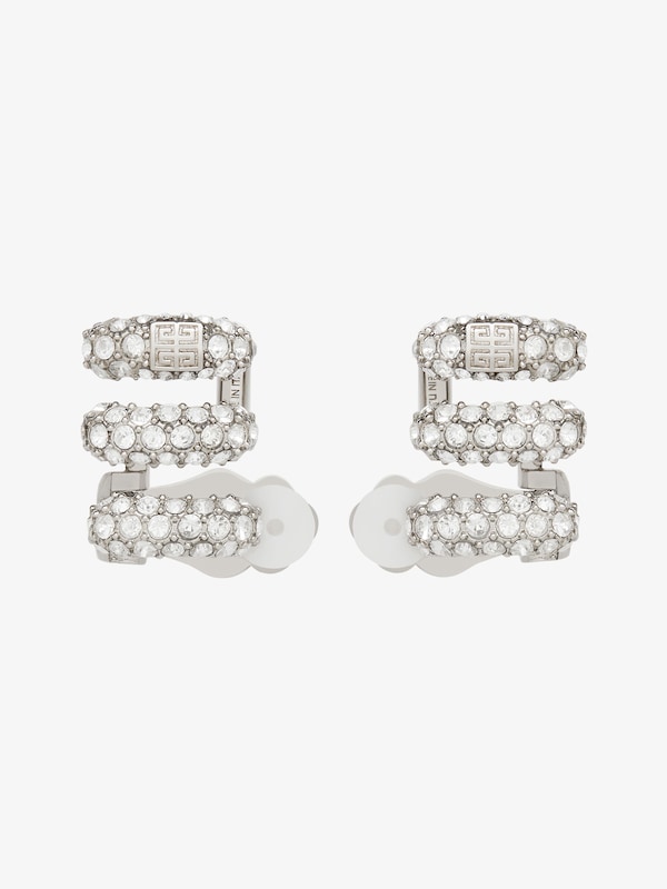 Givenchy Stitch clip earrings in metal with crystals