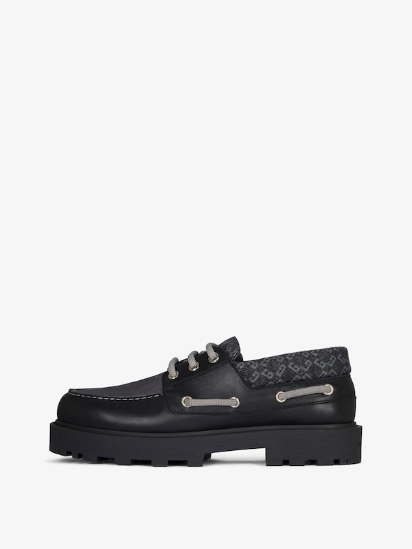 Givenchy Storm Boat Shoes In Leather Suede Monogram 72 Denim