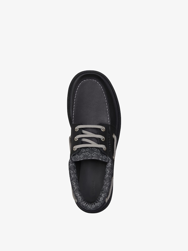 Givenchy Storm Boat Shoes In Leather Suede Monogram 72 Denim