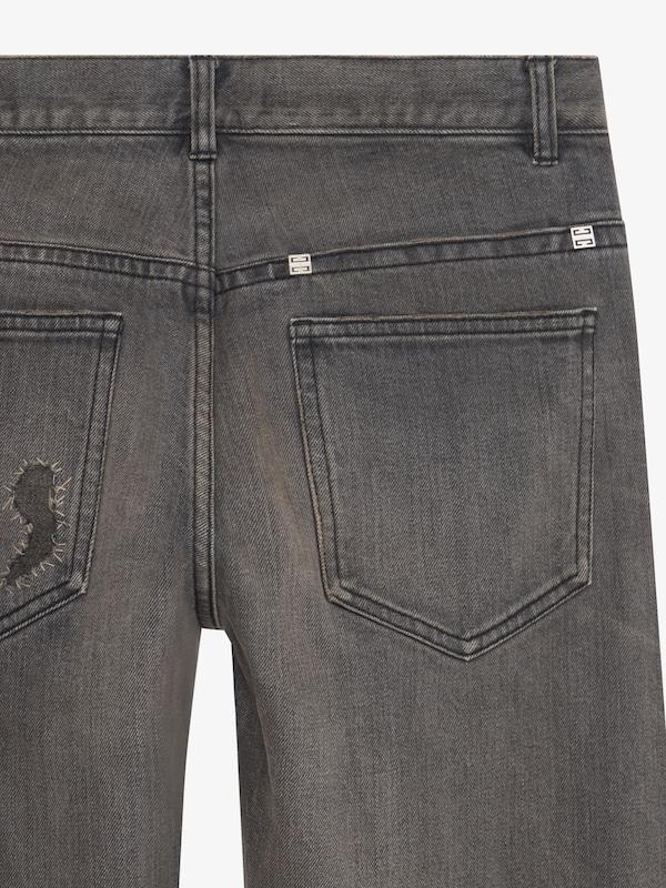 Givenchy Straight Fit Jeans In Vintage Destroyed Denim