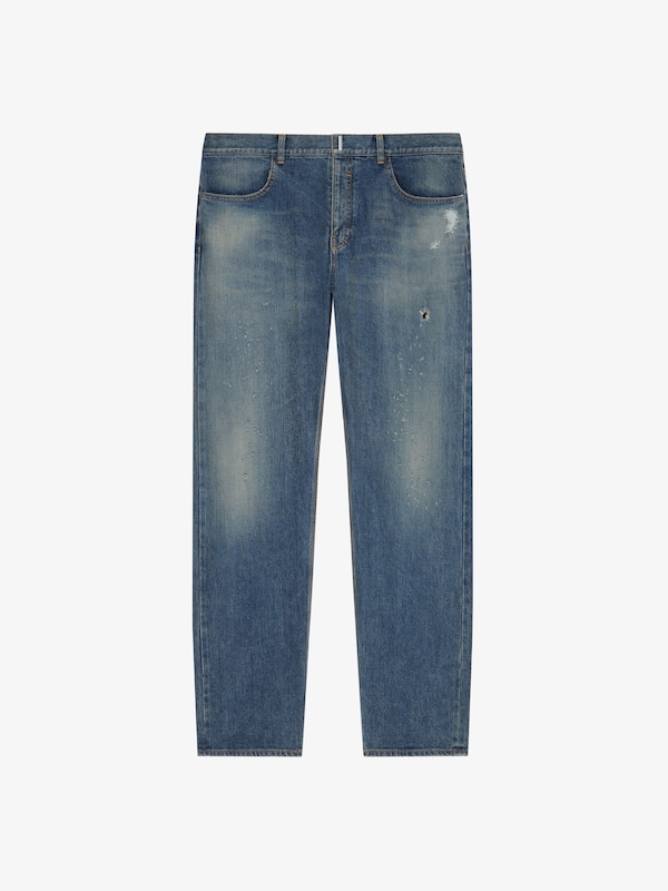 Givenchy Straight fit jeans in vintage destroyed denim