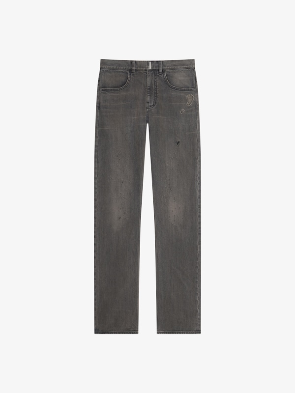 Givenchy Straight fit jeans in vintage destroyed denim