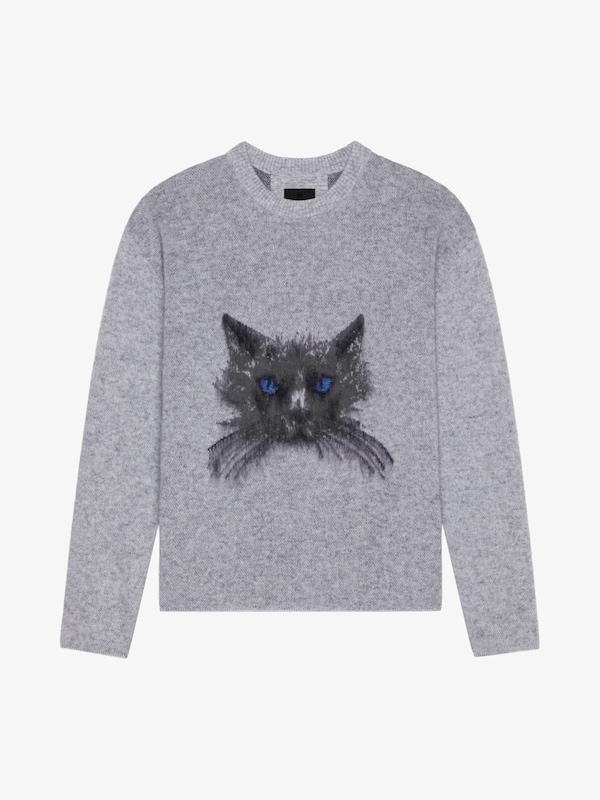 Givenchy Sweater In Wool And Mohair With Cat Jacquard