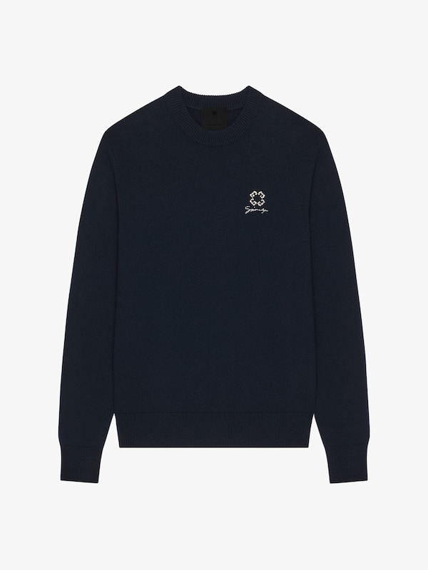 Givenchy Sweater In Wool Cashmere And Crystals With 4G Detail