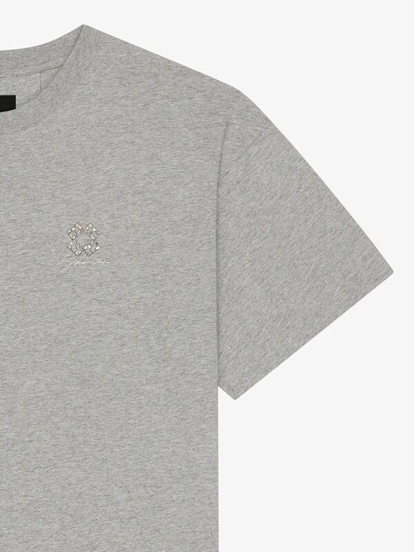 Givenchy T-shirt In Cotton With Crystals And 4G Detail