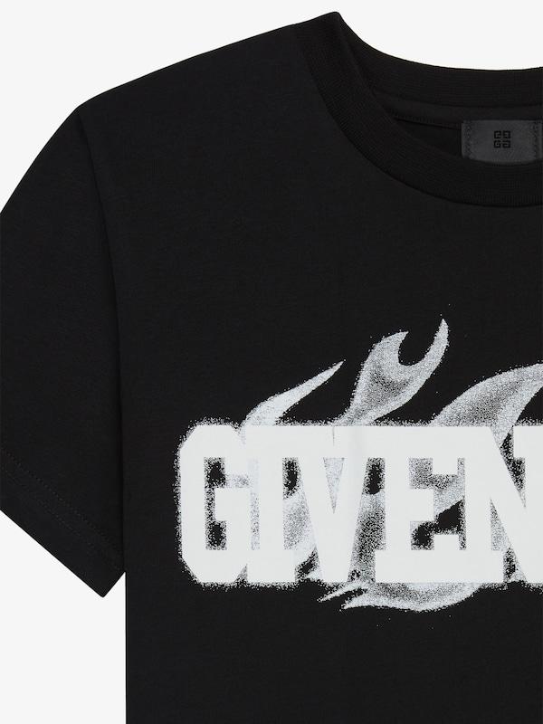 Givenchy T-shirt In Cotton With GIVENCHY Flames Print