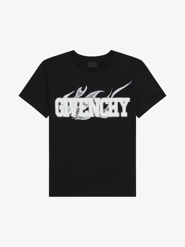 Givenchy T-shirt In Cotton With GIVENCHY Flames Print