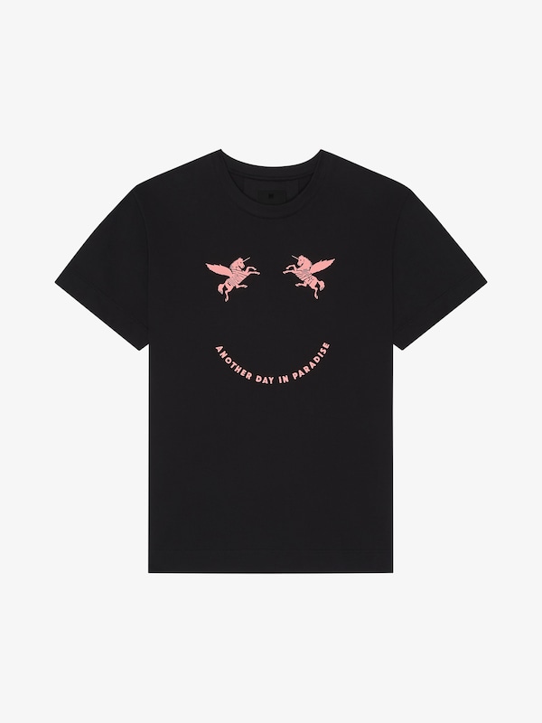 Givenchy T-shirt In Cotton With Unicorns Embroidery