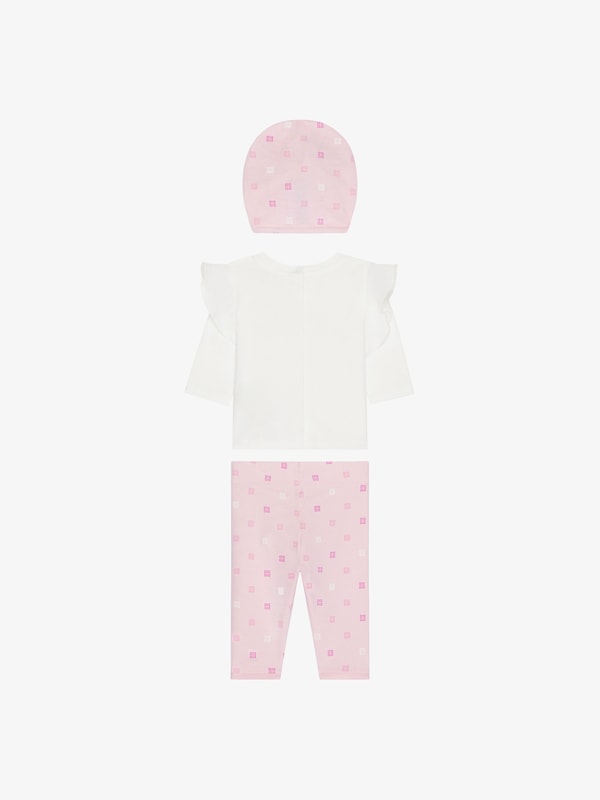 Givenchy T-shirt Leggings And Beanie In Cotton Gift Set