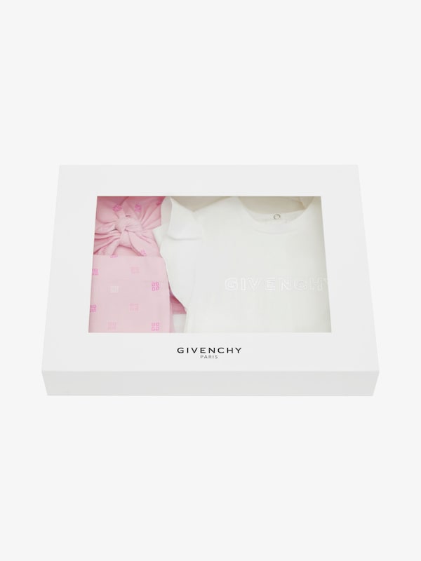 Givenchy T-shirt Leggings And Beanie In Cotton Gift Set