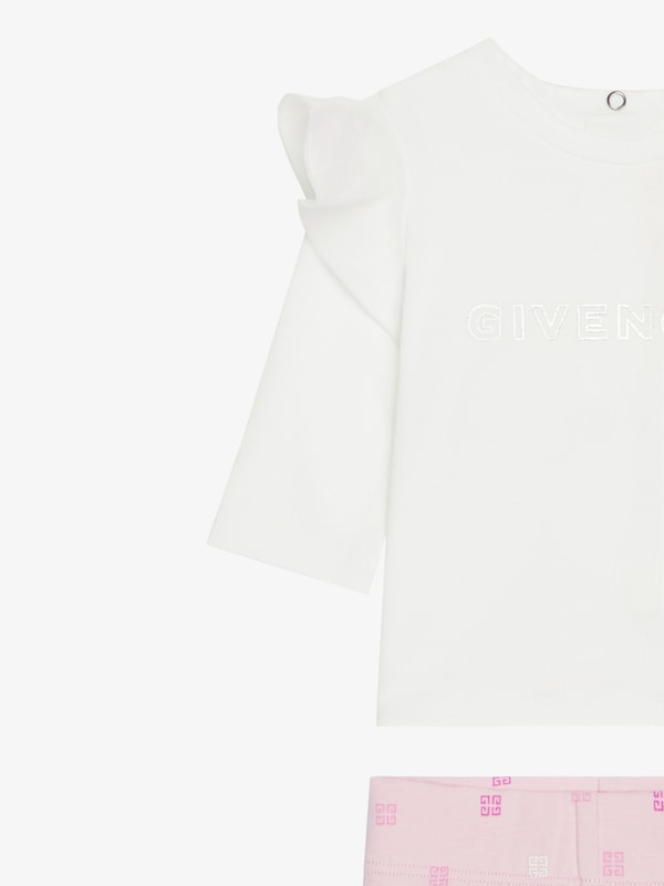 Givenchy T-shirt Leggings And Beanie In Cotton Gift Set