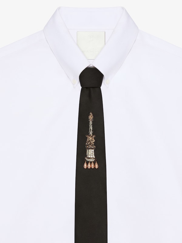 Givenchy Tie In Silk With Chandelier Bead Embroidery