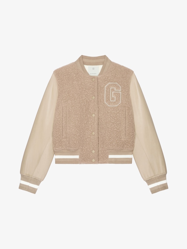 Givenchy Varsity Jacket In Alpaca Bouclette Wool And Leather