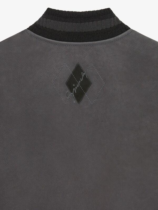 Givenchy Varsity Jacket In Grained Leather With Argyle Pattern