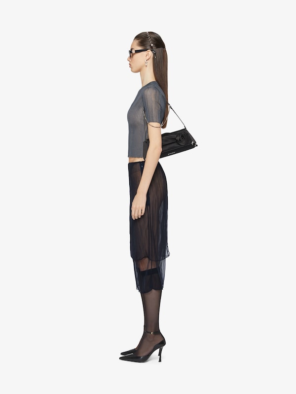 Givenchy Voyou Clutch Bag In Draped Satin With Floral Ornament