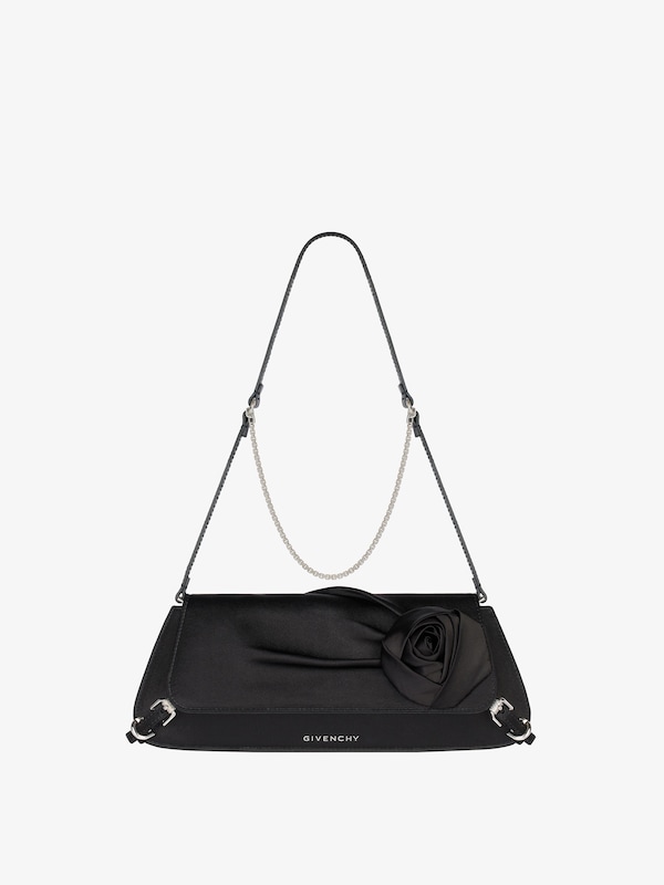 Givenchy Voyou Clutch bag in draped satin with floral ornament